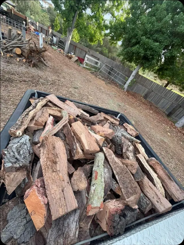 Red oak from Santa Maria loaded in a truck bed